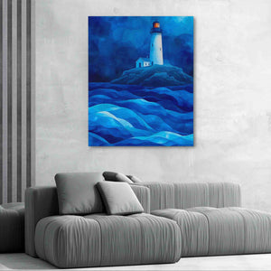 Royal Blue Lighthouse - Luxury Wall Art