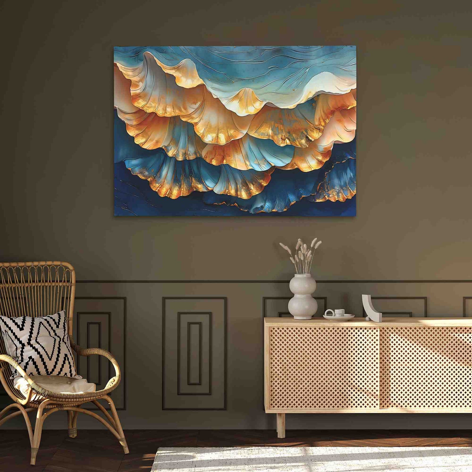 Royal Blue Shells - Luxury Wall Art