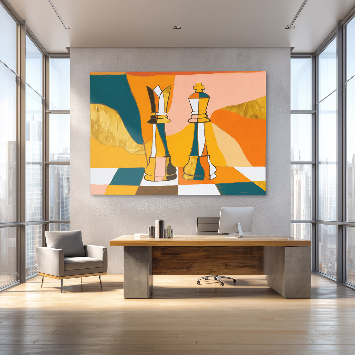 Royal Checkmate Dance - Luxury Wall Art