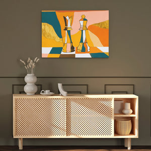 Royal Checkmate Dance - Luxury Wall Art