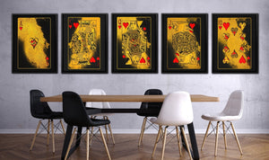 Royal Flush Hearts - Luxury Wall Art