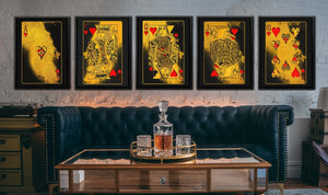 Royal Flush Hearts - Luxury Wall Art