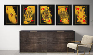 Royal Flush Hearts - Luxury Wall Art