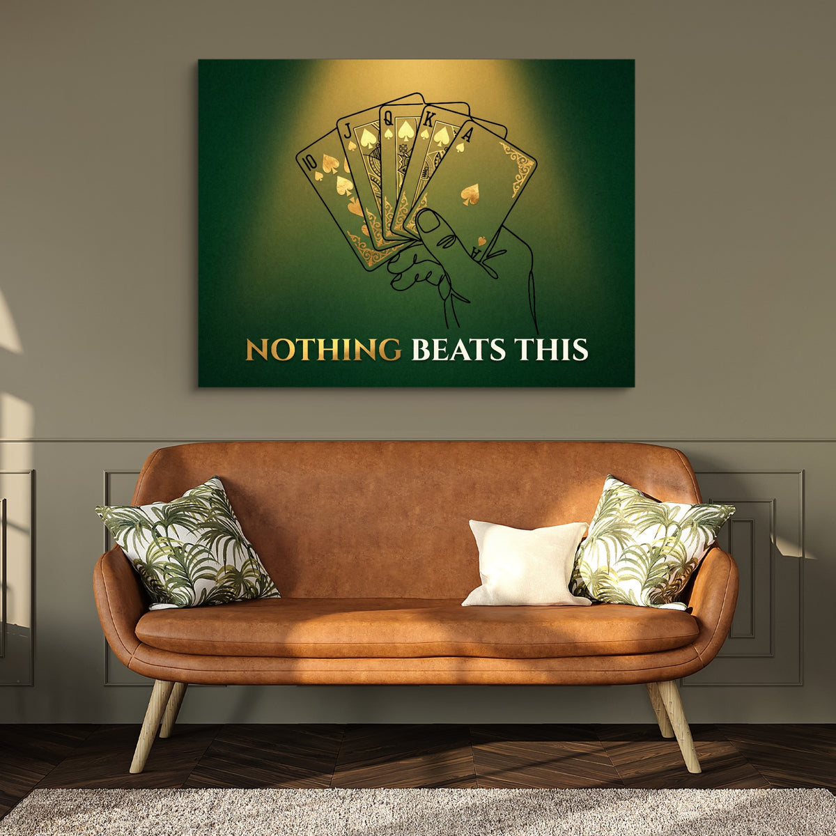Royal Flush Spades — royal flush spades sq hallway bench green 1land flush print