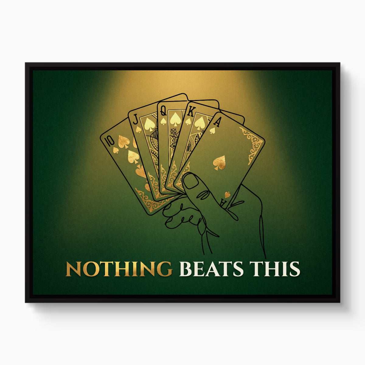 Royal Flush Spades — royal flush spades white studio framed black