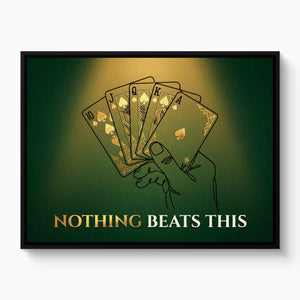 Royal Flush Spades — royal flush spades white studio framed black