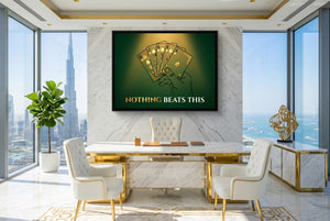Royal Flush Spades — royal flush spades office with city view 2 1land framed black