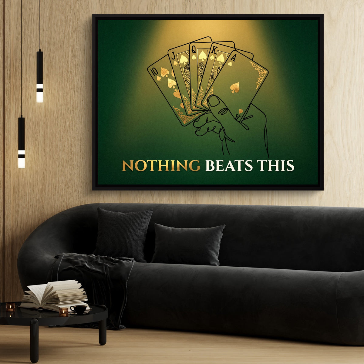 Royal Flush Spades — royal flush spades sq 70s vibes 1land framed black