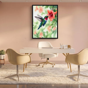 Ruby-Throat's Pause - Luxury Wall Art
