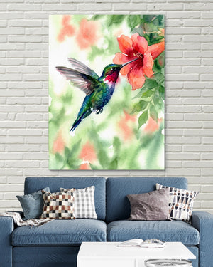 Ruby-Throat's Pause - Luxury Wall Art