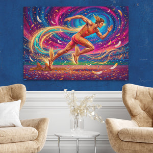 Runner Cosmic Sprint — Runner Cosmic Sprint Two Chairs Blue Walls2 132