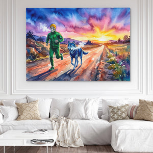 Runner Wolf Sunset — Runner Wolf Sunset White Couch and Wall 267
