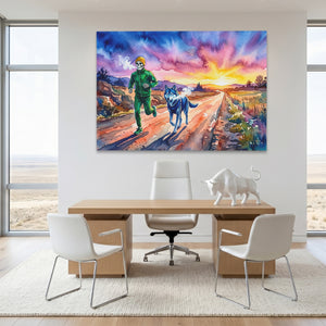 Runner Wolf Sunset — Runner Wolf Sunset White Bull Room Land 288