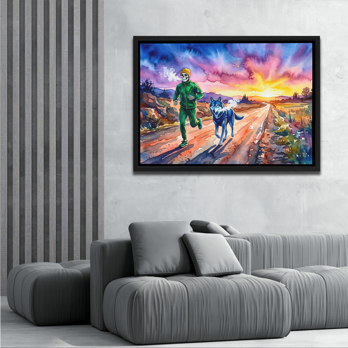 Runner Wolf Sunset — Runner Wolf Sunset grey room 2 land 330