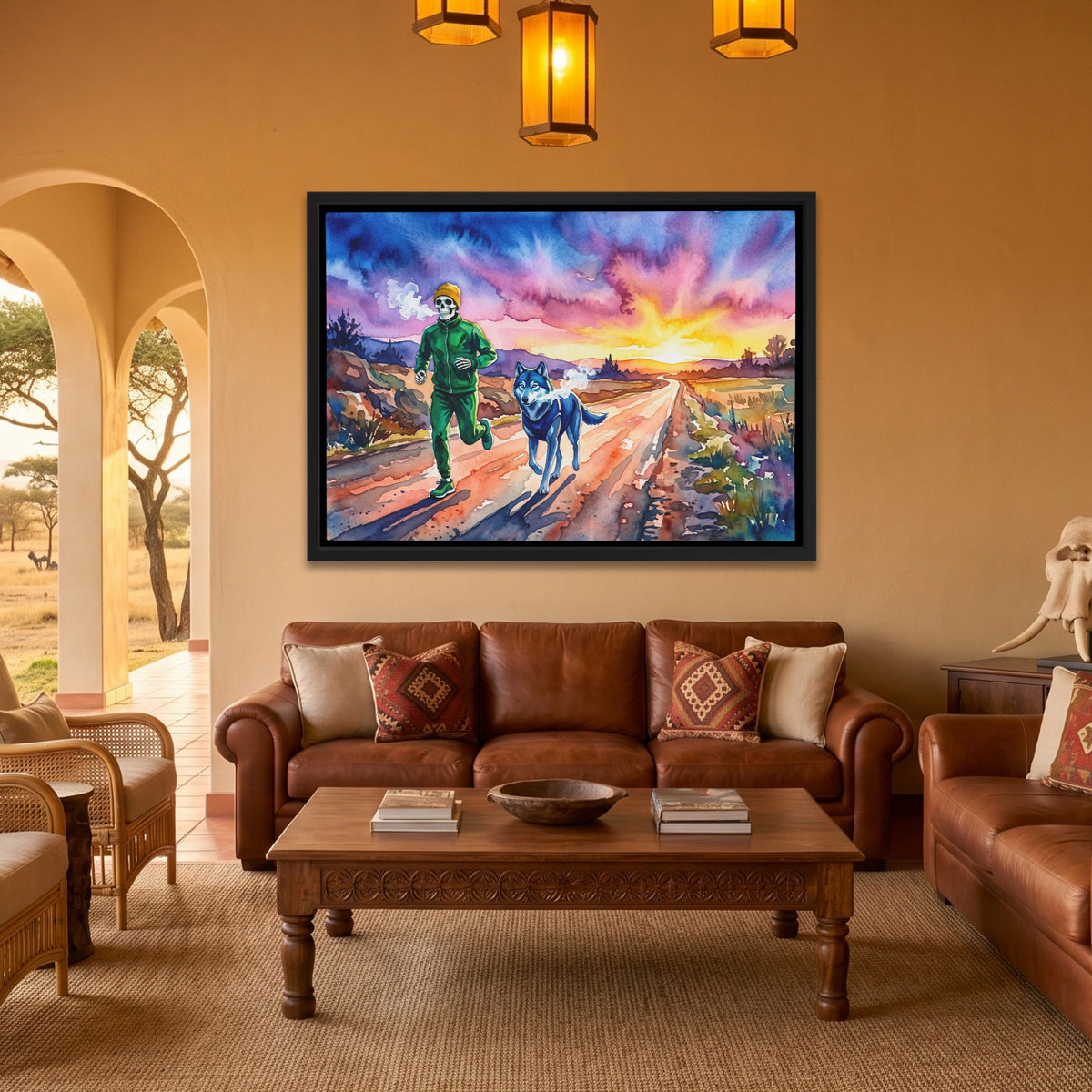 Runner Wolf Sunset — Runner Wolf Sunset Safari House Land 246