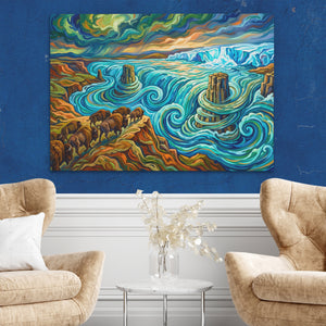 Rushing Buffalo Waters — Rushing Buffalo Waters Two Chairs Blue Walls2 133