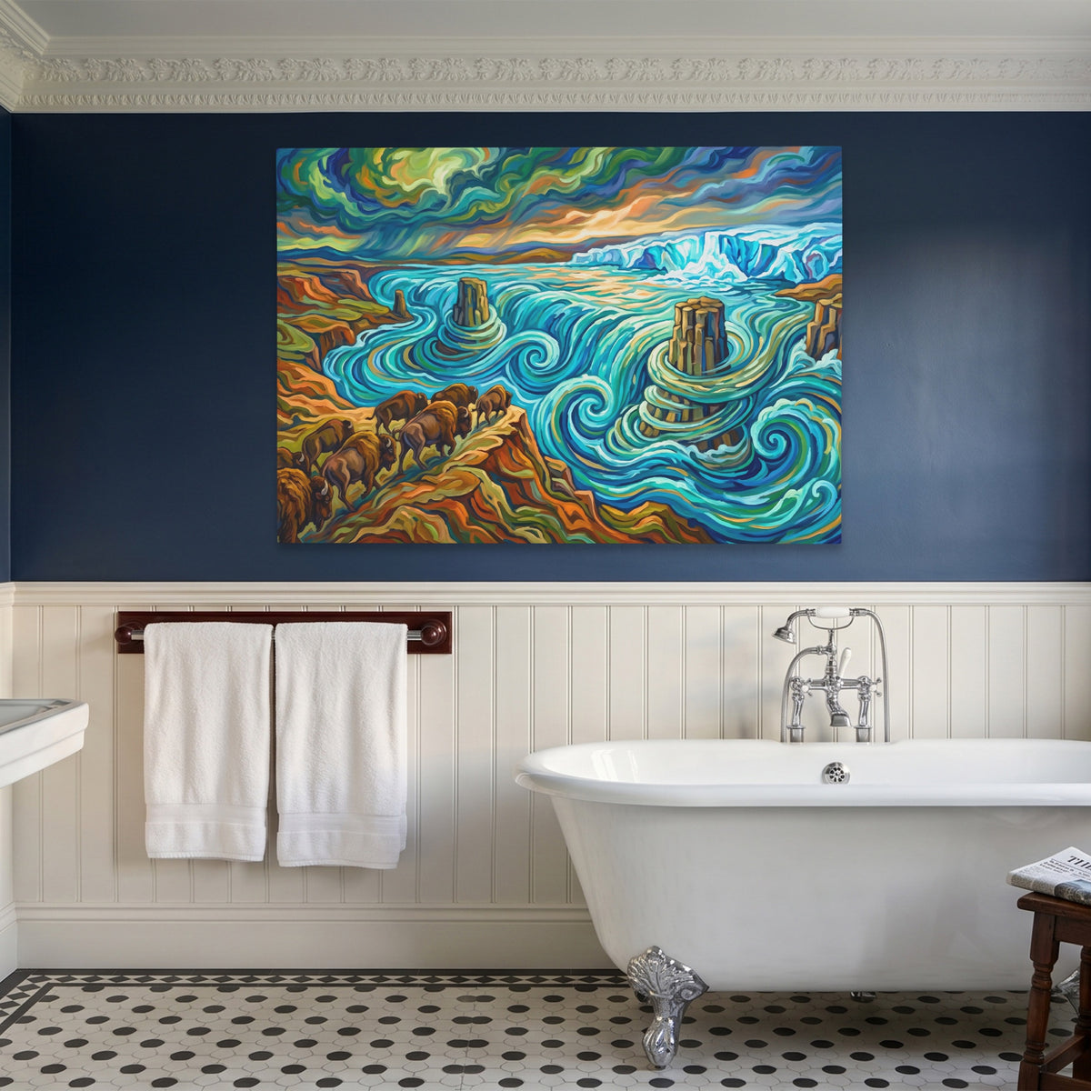 Rushing Buffalo Waters — Rushing Buffalo Waters Blue Bathroom Land 16