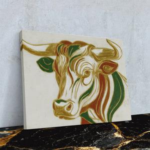 Rust Bull Sketch — Rust Bull Sketch Against Wall4x5 Reflect 12