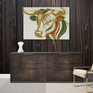 Rust Bull Sketch — Rust Bull Sketch Luxurious Room Wood Walls 183