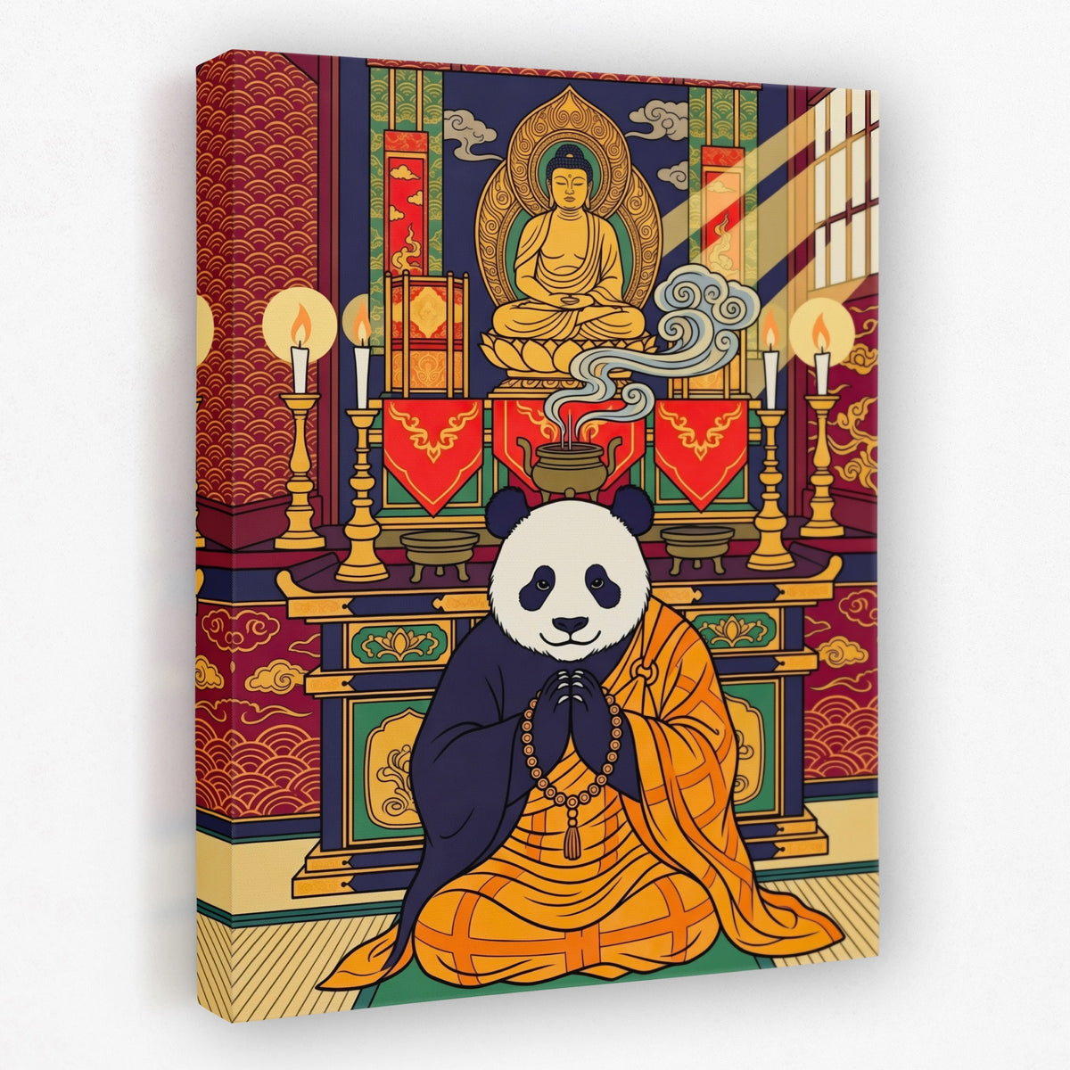 Sacred Praying Panda — Sacred Praying Panda Portrait   Side View   Mirror 240