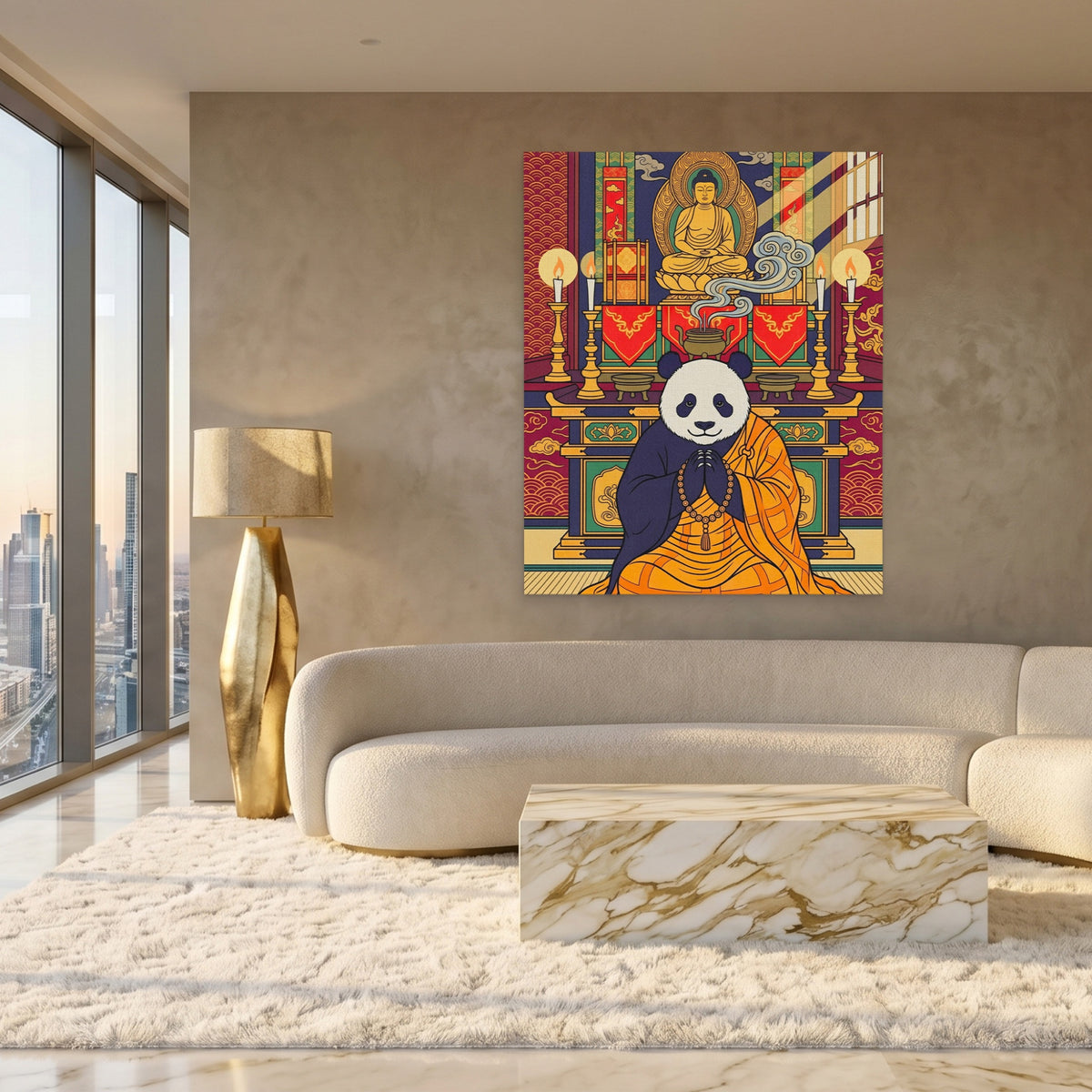Sacred Praying Panda — Sacred Praying Panda White Gold Lux Port 288