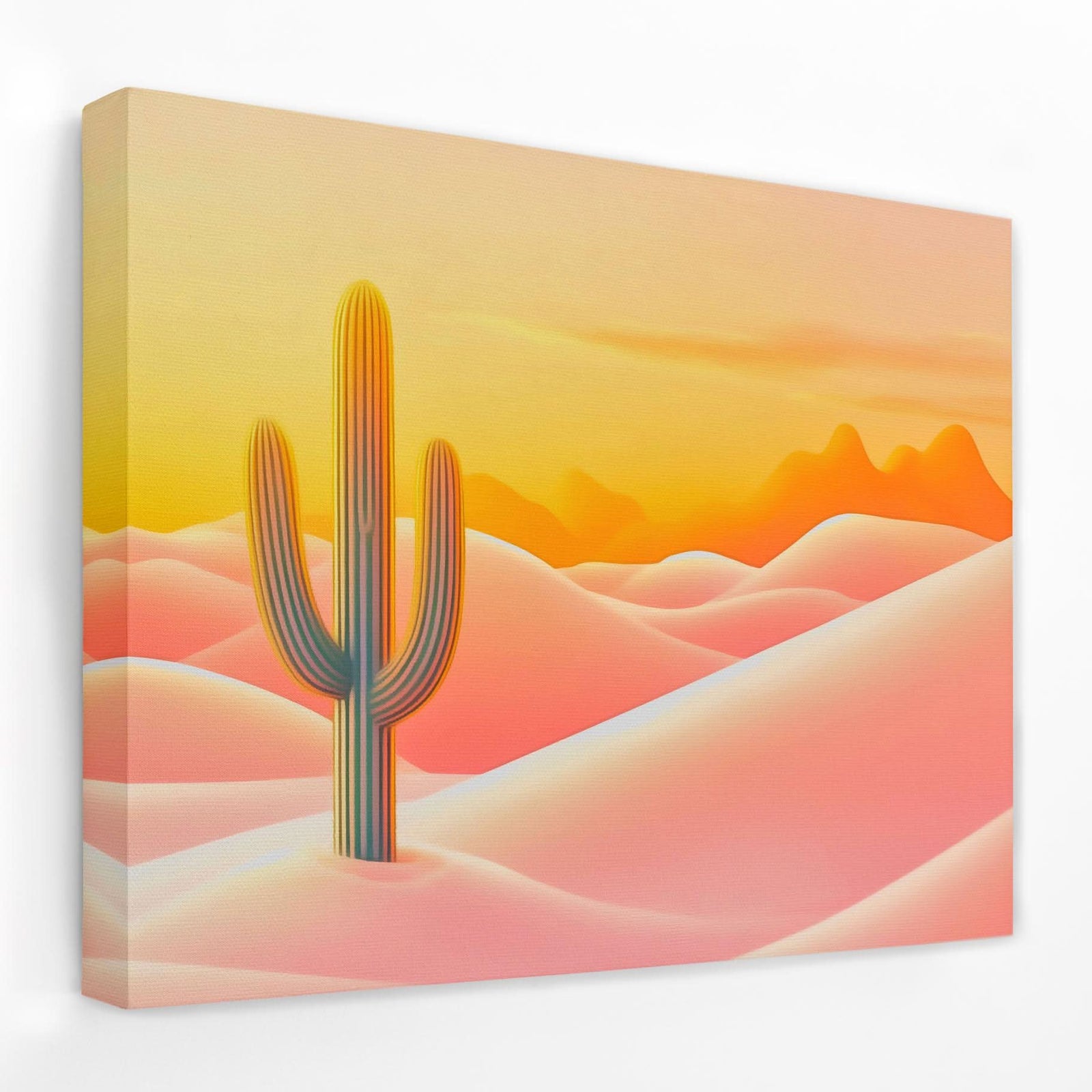 Saguaro at Sundown - Cactus Canvas Wall Art
