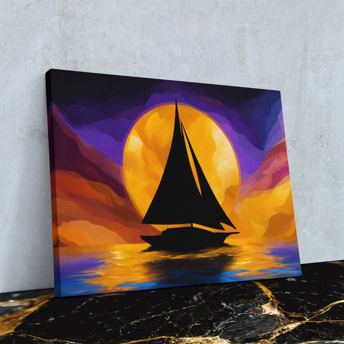 Sailboat Golden Passage - Luxury Wall Art
