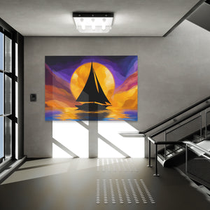 Sailboat Golden Passage - Luxury Wall Art