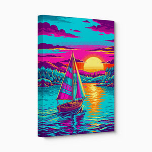 Sailboat On Calm Pixel Art - Luxury Wall Art