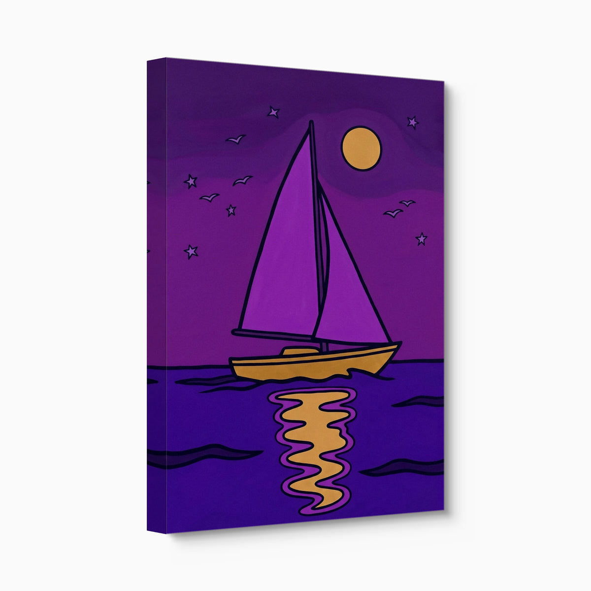Sailboat's Night Passage — sailboat's night passage angled flush print