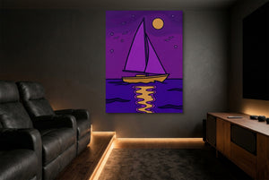 Sailboat's Night Passage — sailboat's night passage home theater room interior 1port flush print