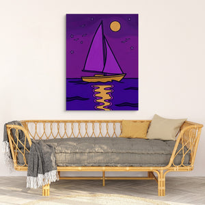 Sailboat's Night Passage — sailboat's night passage sq nice bench wall 1port flush print