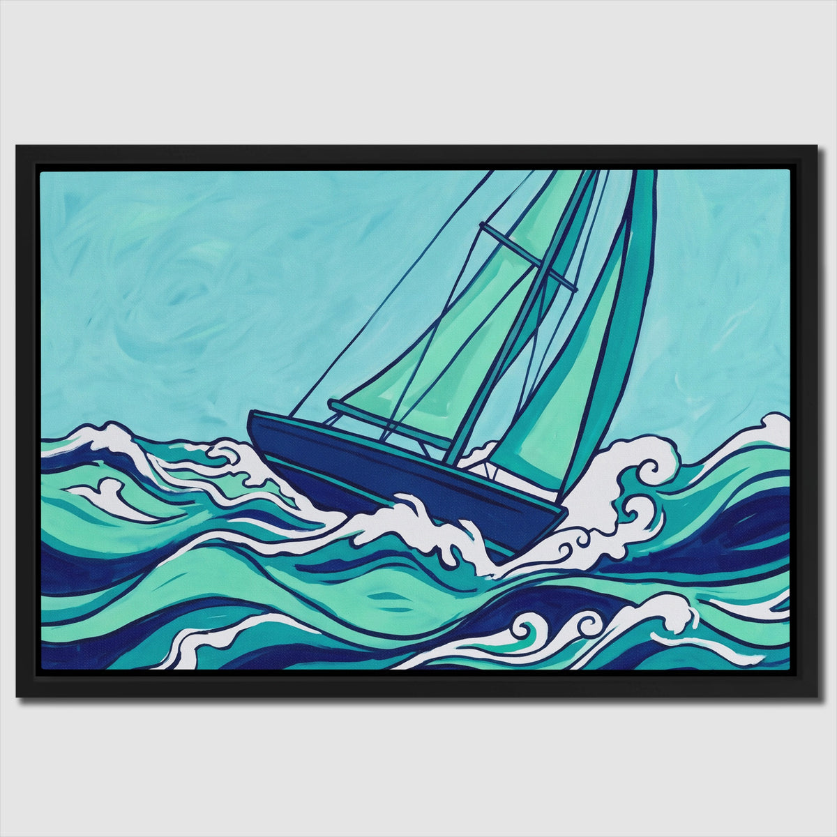 Sailboat Turbulent Seas — Sailboat Turbulent Seas Close Up Landscape 71