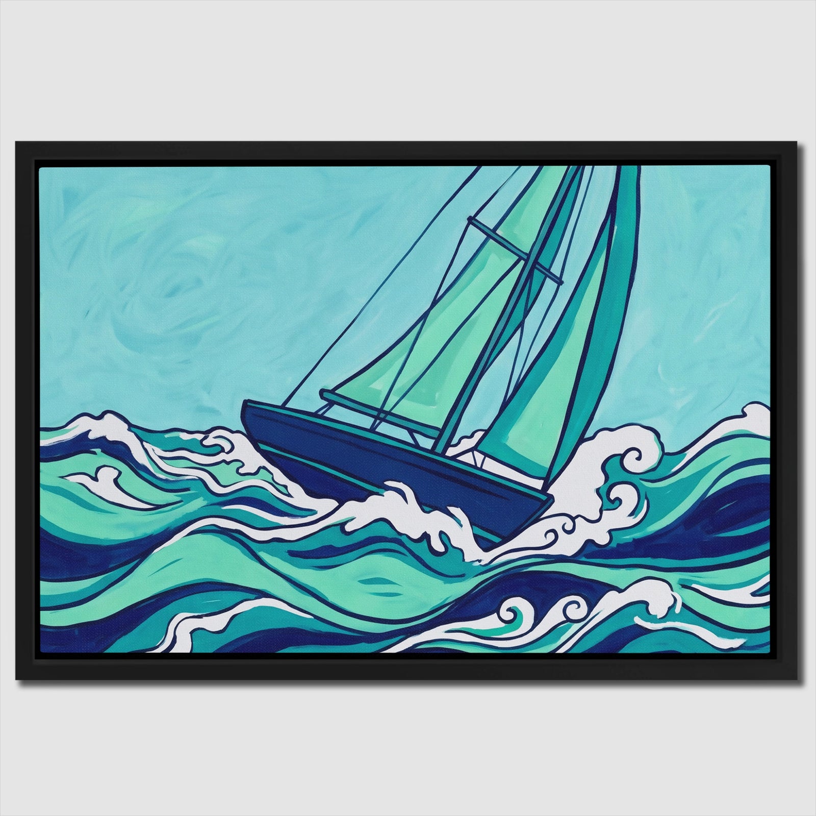 Sailboat Turbulent Seas — Sailboat Turbulent Seas Close Up Landscape 71