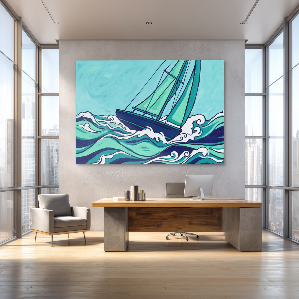 Sailboat Turbulent Seas — Sailboat Turbulent Seas Baller Office 33