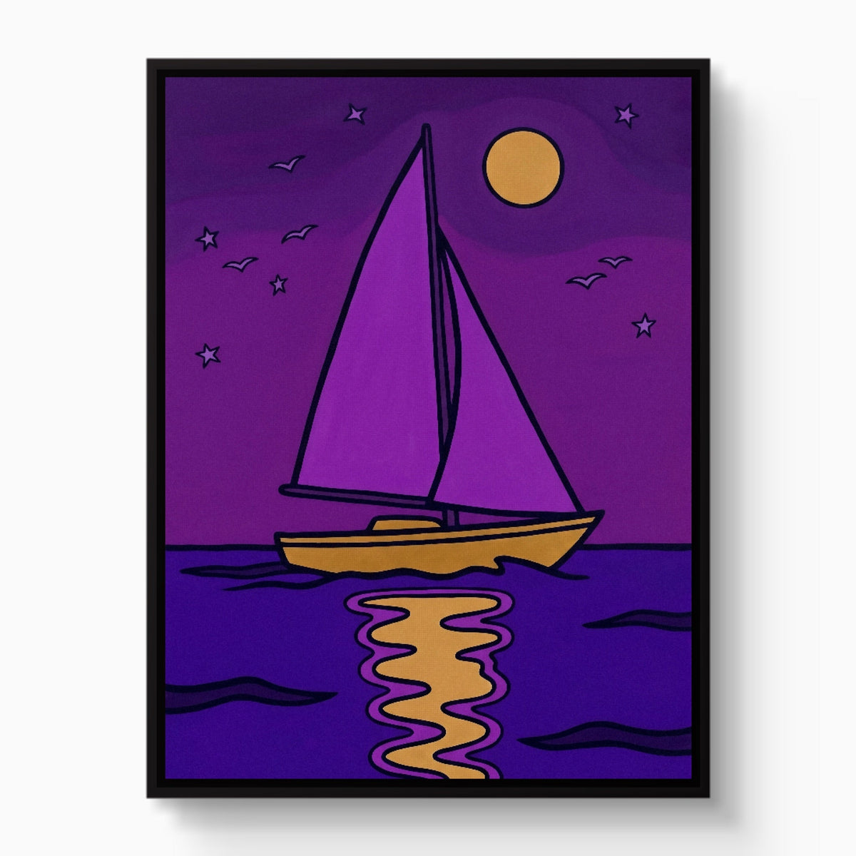 Sailboat's Night Passage - Luxury Wall Art