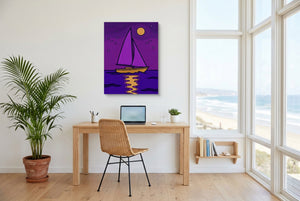 Sailboat's Night Passage - Luxury Wall Art