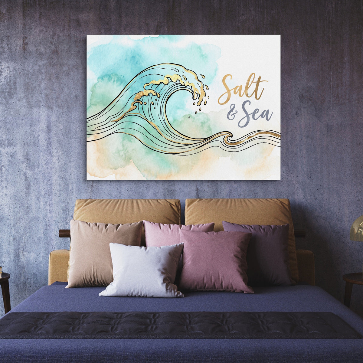 Salt And Sea — salt and sea sq purple room 1land flush print