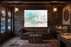 Salt And Sea — salt and sea small cabin interior view 1land flush print