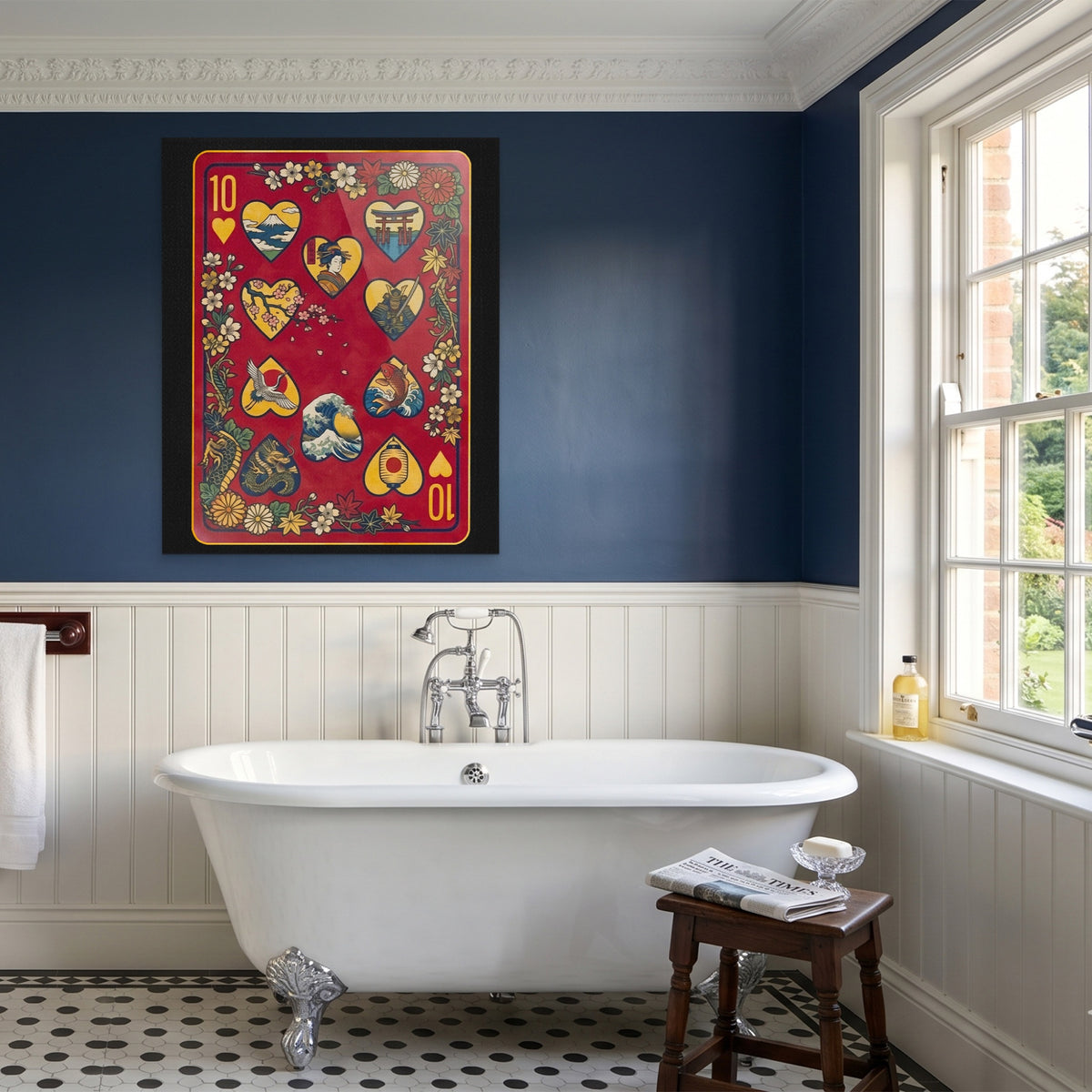 Samurai 10 Hearts Card — Samurai 10 Hearts Card Blue Bathroom Port 77