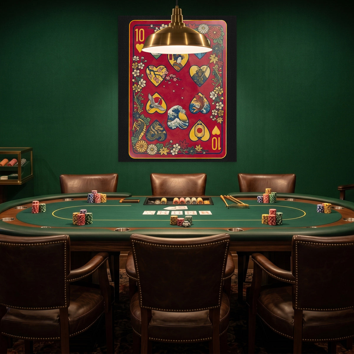 Samurai 10 Hearts Card — Samurai 10 Hearts Card Poker Room Green Port 407
