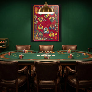 Samurai 10 Hearts Card — Samurai 10 Hearts Card Poker Room Green Port 407