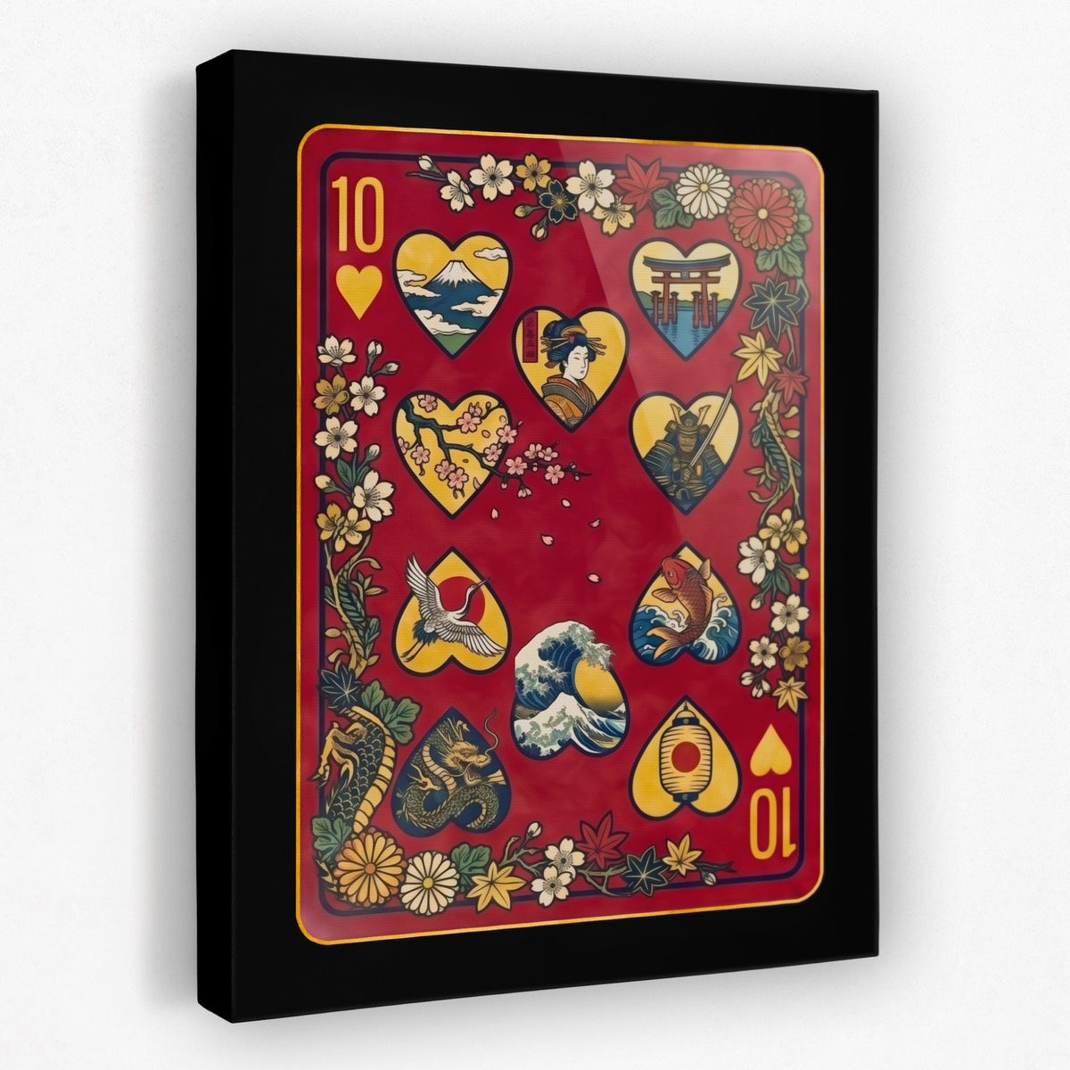 Samurai 10 Hearts Card — Samurai 10 Hearts Card Portrait   Side View   Mirror 467