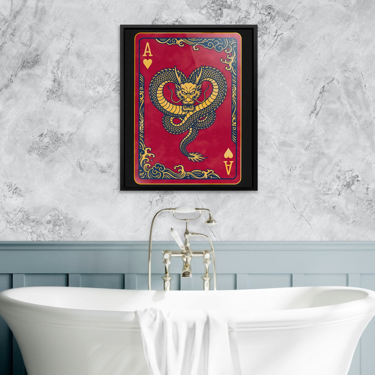 Samurai Ace Hearts Card — Samurai Ace Hearts Card Bathtub Granite Wall 31