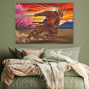 Samurai Bull Charging — Samurai Bull Charging Green Bedroom 52
