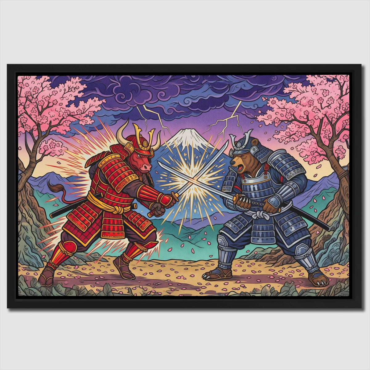 Samurai Bull Duel — Samurai Bull Duel Close Up Landscape 106