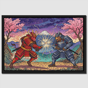 Samurai Bull Duel — Samurai Bull Duel Close Up Landscape 106