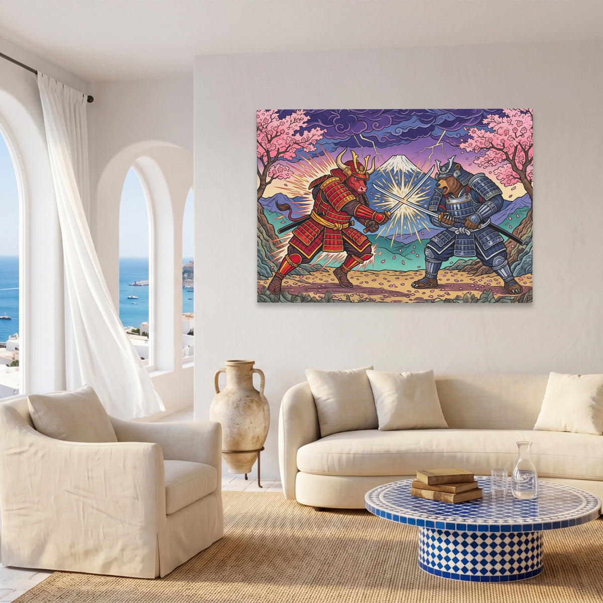 Samurai Bull Duel — Samurai Bull Duel Coast Living Room Land 128