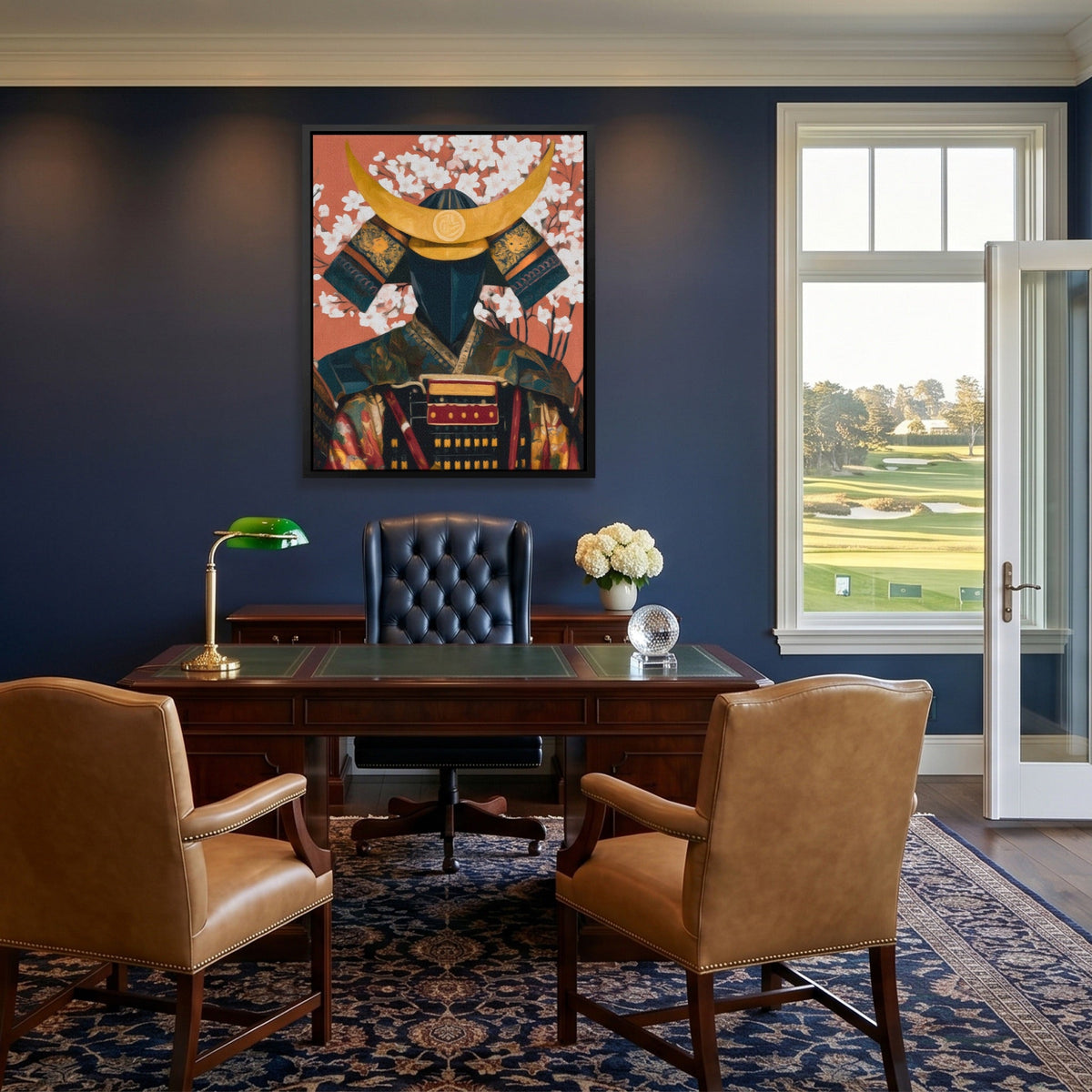 Samurai Cherry Blossom canvas wall art, room view