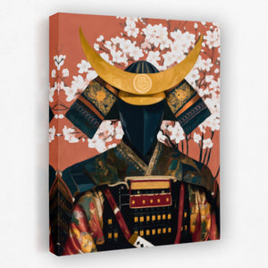 Samurai Cherry Blossom canvas wall art, room view